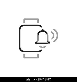 Simple linear vector icon related to watch notification. Line icons about notification. Interface elements. Stock Vector