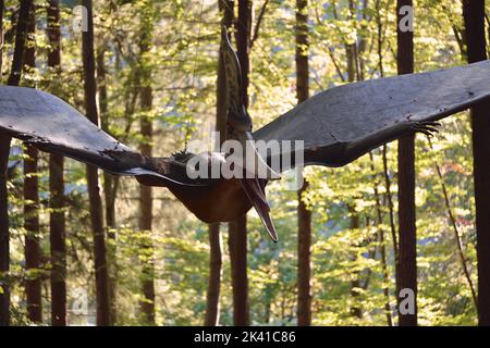 Model of a dinosaur in Dino Parc in Rasnov, Romania Stock Photo