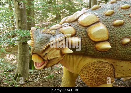 Model of a dinosaur in Dino Parc in Rasnov, Romania Stock Photo