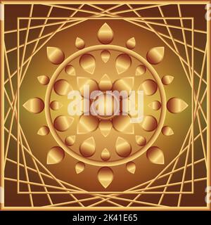 abstract dark gold pattern for decoration on tiles in interior architecture wall vector illustration Stock Vector