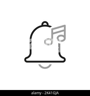 Simple linear vector icon related to alarm melody. Line icons about notification. Interface elements. Stock Vector