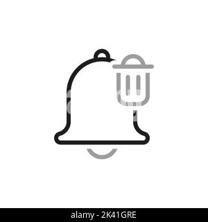 Simple linear vector icon related to deleting an alarm clock. Line icons about notification. Interface elements. Stock Vector