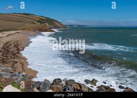 Late summer sunshine at Start Bay in the South Hams, Devon, UK Stock Photo