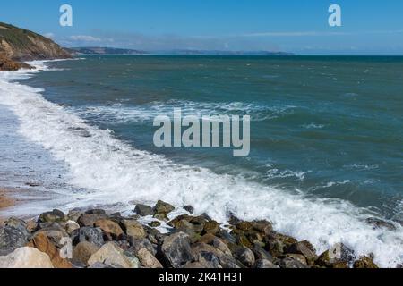 Late summer sunshine at Start Bay in the South Hams, Devon, UK Stock Photo