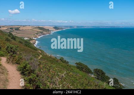 Late summer sunshine at Start Bay in the South Hams, Devon, UK Stock Photo