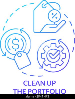 Clean up portfolio blue gradient concept icon Stock Vector