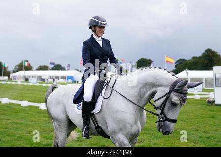 Zara Tindall on Classicals Euro Star taking part in the Osberton International and Young Horse Championships at the Osberton International Horse Trials on the Osberton Estate near Worksop. Picture date: Thursday September 29, 2022. Stock Photo