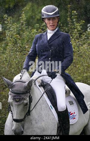 Zara Tindall on Classicals Euro Star taking part in the Osberton International and Young Horse Championships at the Osberton International Horse Trials on the Osberton Estate near Worksop. Picture date: Thursday September 29, 2022. Stock Photo