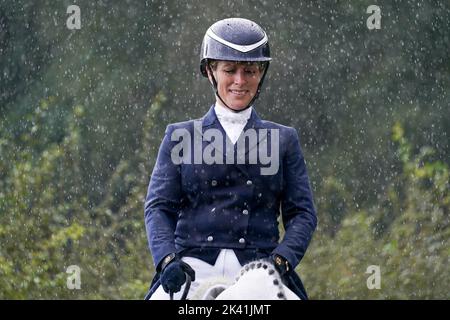 Zara Tindall on Classicals Euro Star taking part in the Osberton International and Young Horse Championships at the Osberton International Horse Trials on the Osberton Estate near Worksop. Picture date: Thursday September 29, 2022. Stock Photo