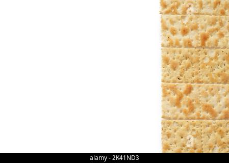 Saltine soda cracker isolated on white background Stock Photo