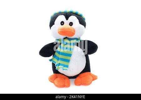 Penguin christmas doll isolated on white background. Stock Photo