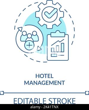 Hotel management turquoise concept icon Stock Vector