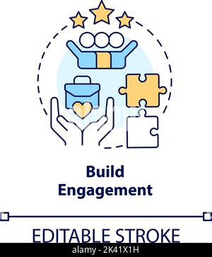 Build employee engagement concept icon Stock Vector