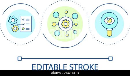 Systematization in data analytics loop concept icon Stock Vector