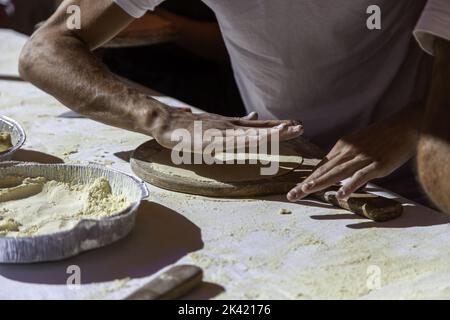 Detail of making traditional Spanish cakes Stock Photo