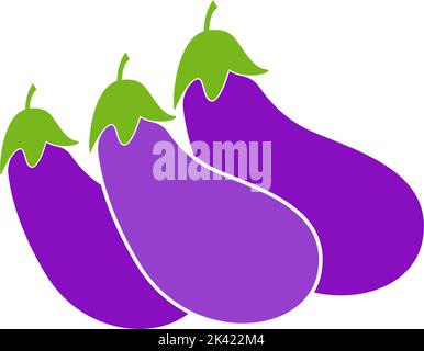 Eggplant icon logo design illustration template Stock Vector