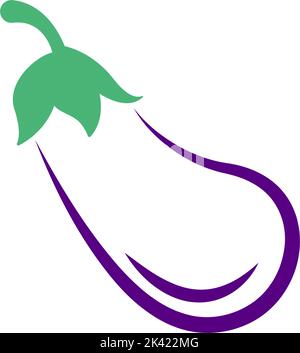 Eggplant icon logo design illustration template Stock Vector