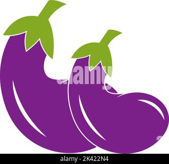 Eggplant icon logo design illustration template Stock Vector