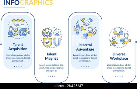 HR system rectangle infographic template Stock Vector