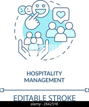 Hospitality management turquoise concept icon Stock Vector