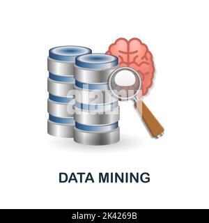Data Mining icon. 3d illustration from data science collection. Creative Data Mining 3d icon for web design, templates, infographics and more Stock Vector
