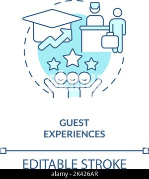 Guest experiences turquoise concept icon Stock Vector