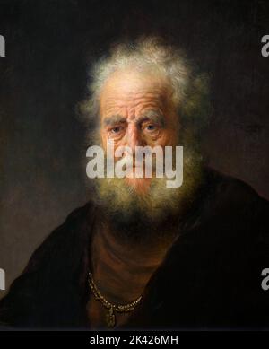 Bust of an old man 1632 by Rembrandt Stock Photo - Alamy