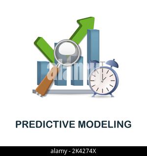 Predictive Modeling icon. 3d illustration from data science collection. Creative Predictive Modeling 3d icon for web design, templates, infographics Stock Vector