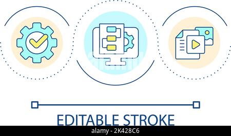 Content making technology loop concept icon Stock Vector