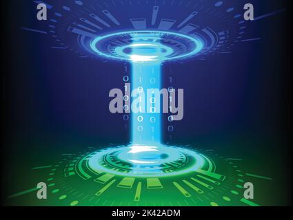 Hitech Technology Circle circuit connection network communications vector illustration Stock Vector