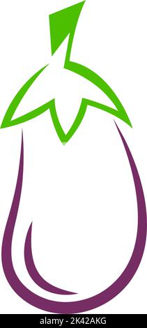 Eggplant icon logo design illustration template Stock Vector