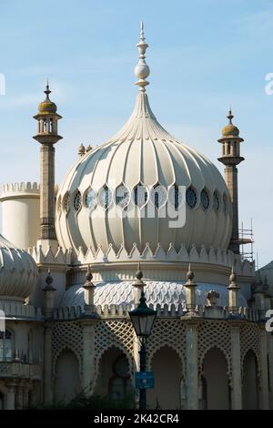 Dome of The Royal Pavilion, with its domes and minarets, is also known as the Brighton Pavilion, former royal residence located in Brighton, England. UK (131) Stock Photo
