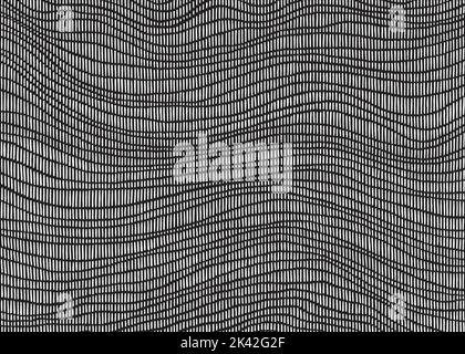 Abstract dashed line wavy pattern. Striped wave texture. Hand drawn vector Illustration. Stock Vector
