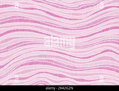 Abstract dashed line wavy pattern. Striped wave texture. Hand drawn vector Illustration. Stock Vector
