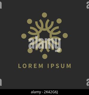 Community logo, round business sign. Unity of people, abstract company icon. People united concept Stock Vector