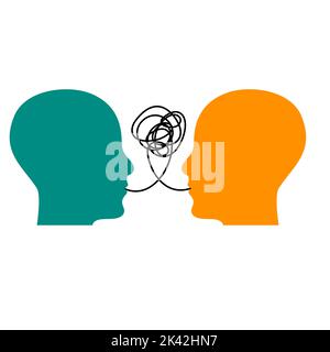 therapy logo, conversation icon, two profiles Stock Vector