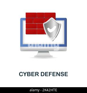 Cyber Defense icon. 3d illustration from cybercrime collection. Creative Cyber Defense 3d icon for web design, templates, infographics and more Stock Vector