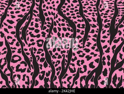 Pink Leopard zebra pattern design. Vector illustration background. Stock Vector