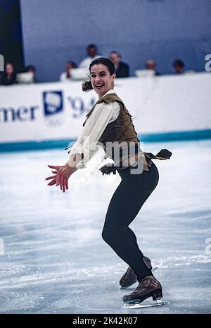 Katarina Witt (GER) competing in the Ladies Figure Skating Short