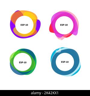 Organic shape, abstract frame, geometric border. Dynamic shape, minimal vector border. Set of simple empty banners Stock Vector