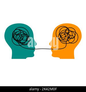 therapy logo, conversation icon, two profiles Stock Vector