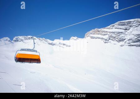 Ski piste and chairlifts on Zugspitze, the only glacier ski area in Germany. Stock Photo