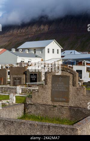 Town Church cemetery, Isafjordur, Iceland, Europe Stock Photo