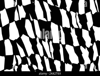 Abstract wavy chequered pattern. Twisted vector illustration background. Stock Vector
