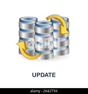 Update icon. 3d illustration from data science collection. Creative Update 3d icon for web design, templates, infographics and more Stock Vector