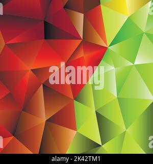 Polygonal rainbow mosaic background. Abstract low poly vector illustration. Triangular pattern in halftone style. Template geometric business design Stock Vector