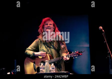 Eddi Reader at Sage Gateshead. 40th Anniversary Tour. Sadenia 'Eddi' Reader MBE is a Scottish singer-songwriter, known for her work as frontwoman of Fairground Attraction and for an enduring solo career. She is the recipient of three BRIT Awards. In 2003, she showcased the works of Scotland's national poet, Robert Burns. United Kingdom. Stock Photo