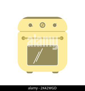Kitchen stove top and oven in cartoon style isolated on white background Stock Vector