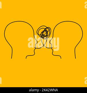 therapy logo, conversation icon, two profiles Stock Vector