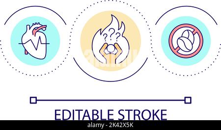 Cardiac problems triggers loop concept icon Stock Vector